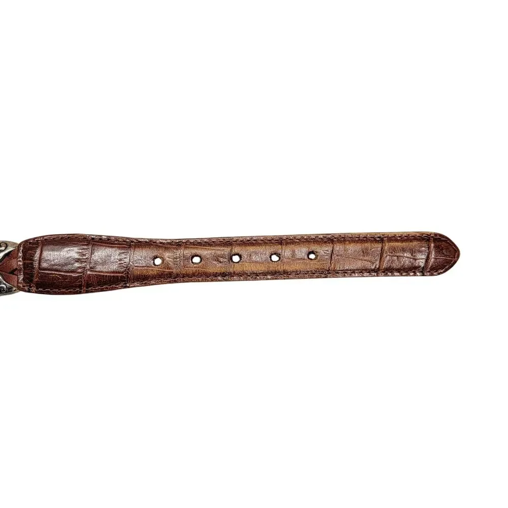 Brighton Vintage 1996 Womens Braided Leather Western Concho Belt Brown Size M